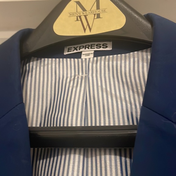 Express Men’s Skinny Fit Innovator Suit Jacket Navy Blue Size 38 R - Picture 3 of 9